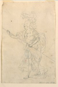 Entwurf für ein Theaterkostüm eines klassischen Kriegers von Unknown artist