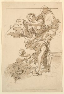 Putti und geflügelte Figur von Unknown artist