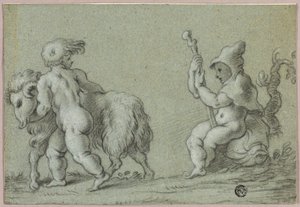 Putti als Ziegenhirten von Unknown artist