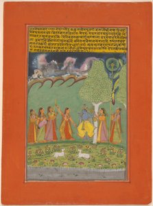Rag Megh Malar, Seite aus einem Kranz von musikalischen Ragas (Ragamala) Set von Unknown artist