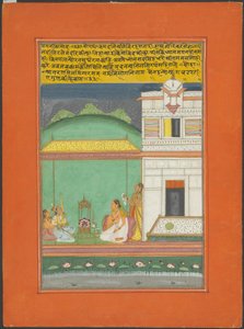 Ragini Kamod, Seite aus einem Jaipur Ragamala Set von Unknown artist
