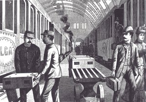 Eisenbahnträger, späte 19. Jahrhundert (Holzstich) von Unknown artist