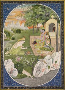 Rama, Sita und Lakshmana im Wald, Seite aus dem Ramayana (Geschichten von Gott Rama)