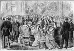 Empfang von Präsident Adolphe Thiers im Elysee-Palast im Januar 1873