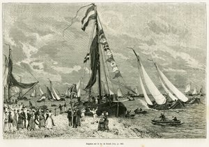 Regatten auf dem Sneekermeer (Niederlande). Gravur zur Illustration der Geschichte La Frise von Unknown artist