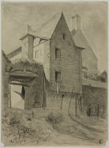Überrest der alten Burg in Bauernhof integriert von Unknown artist