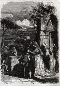 Renaud kehrt zu seiner Familie zurück (Gravur von 1851 aus „Furioser Roland“)