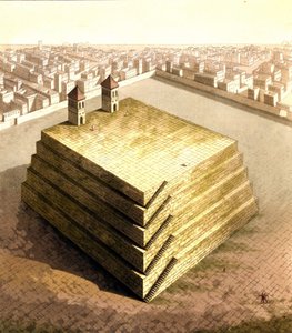 Darstellung von Tenochtitlan, ehemalige aztekische Hauptstadt, die 1521 von Hernan Cortes erobert wurde. Zeichnung. 18. Jahrhundert von Unknown artist