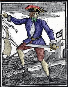 Darstellung des Piraten Howell Davis, aktiv um 1718-1719