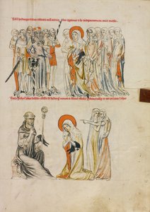 Die Heilige Hedwig erhält Schuhe auf wundersame Weise; Abt Gunther von Leubus überreicht der Heiligen Hedwig Schuhe von Unknown artist