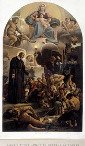 Heiliger Vinzenz von Paul, Generalvikar der Armen (mit Jungfrau und Jesuskind) von Unknown artist