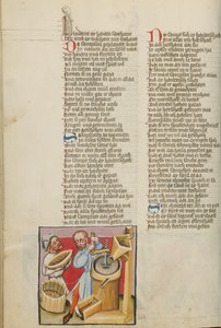 Samson arbeitet in der Kornmühle