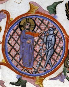 Exorzismusszene. Miniatur aus dem 14. Jahrhundert. Biblioteca Nazionale Braidense. Mailand von Unknown artist
