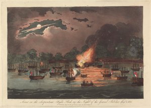 Szene auf der Serpentine, Hyde Park in der Nacht des großen Jubiläums, 1. August 1814 von Unknown artist