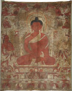 Sitzender Amitabha mit Begleitern von Unknown artist