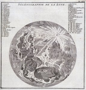 Selenografie des Mondes - in „Historische Reise durch Südamerika im Auftrag des Königs von Spanien“ von Don George Juan und Don Antoine de Ulloa, T.2, bei C.A. Jombert, Librairie du Roi, Paris