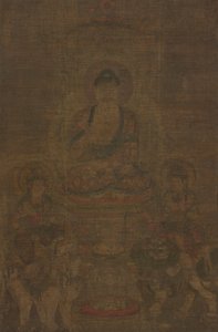 Shakyamuni-Triade: Buddha begleitet von Manjushri und Samantabhadra von Unknown artist