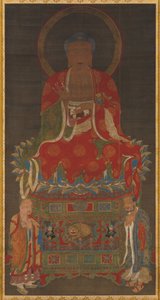 Shakyamuni-Triade: Buddha begleitet von Manjushri und Samantabhadra von Unknown artist