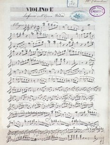 Noten für die erste Violine von Medea, Oper von Luigi Cherubini