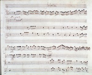 Notenblatt für Die Krönung des Darius von Giuseppe Aldrovandini (1703)
