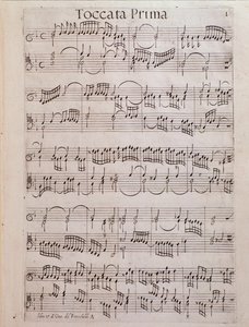 Notenseite des zweiten Buches der Toccaten von Girolamo Frescobaldi