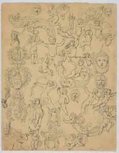 Blatt mit Putti und Studien nach der Antike von Unknown artist