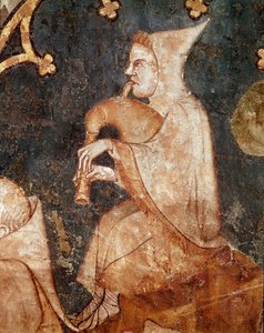 Hirte bläst in einen Dudelsack (Detail)