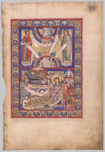 Einzelblatt aus einem Evangelienbuch: Die Geburt Christi (Recto)