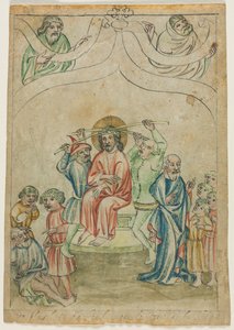 Einzelblatt aus einer Biblia Pauperum: Christus mit Dornenkrone (recto) von Unknown artist