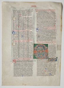 Einzelblatt aus einem Dekret von Gratian: Verzierte Initiale Q[uidam habens filium obtulit] von Unknown artist