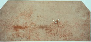 Skizze für das Jüngste Gericht (recto); Kopfstudie (verso)