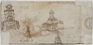 Skizzen von Burgen (verso) von Unknown artist