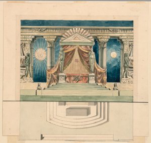Bühnenbild, Altar im ägyptischen Tempel von Unknown artist