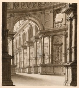 Bühnenbild, Innenraum eines Renaissance-Portikus