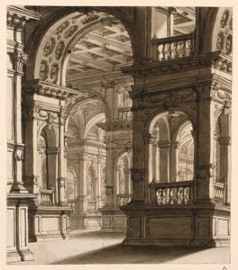 Bühnenbild, Innenraum einer Renaissance-Loggia