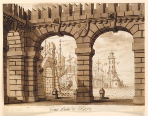 Bühnenbild, Hafenstadt von Unknown artist
