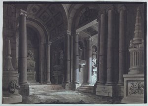 Bühnenbild, Grabhalle von Unknown artist