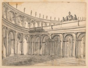 Bühnenbild eines Atriums von Unknown artist