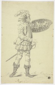 Stehender Page mit Schild und Schwert von Unknown artist