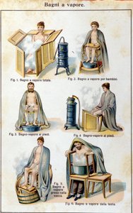 Dampfbäder. Italienische Übersetzung von „Bilz, natürliche Heilung“, Ende des 19. Jahrhunderts von Unknown artist