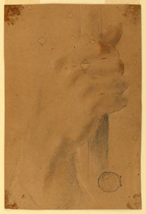 Studie: Die rechte Hand eines Mannes um einen Stock von Unknown artist