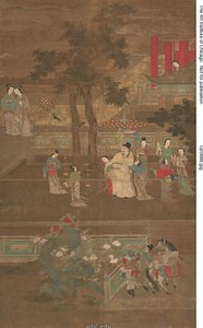 Su Dongpo wird zur Hanlin-Akademie eskortiert mit Zofen der Zofen der Kaiserinwitwe von Unknown artist
