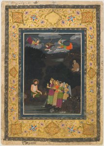 Sultan Ibrahim ibn Adham von Balkh von Engeln besucht von Unknown artist