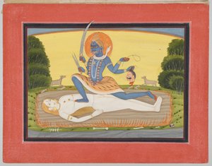 Tantrische Devi auf Shiva, aus einer Mandi-Devi-Serie von Unknown artist