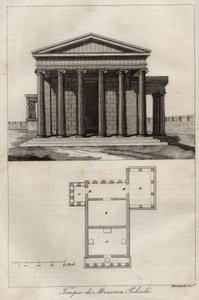 Tempel der Athena Polias - Akropolis Athen - (Alter Tempel der Athena) - Gravur aus „Usi e Costumi di Tutti i Popoli dell