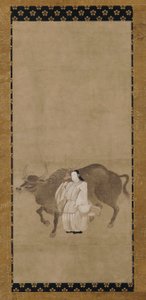 Tenjin (Sugawara no Michizane) mit einem Ochsen von Unknown artist