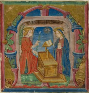 Die Verkündigung in einem historierten Initial "M" aus einem Antiphonar