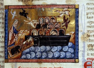 Die Arche Noah. Miniatur aus einem Manuskript 