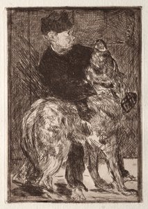 Der Junge mit einem Hund von Unknown artist