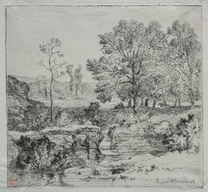 Am Waldrand. Der Garnelenfischer von Unknown artist